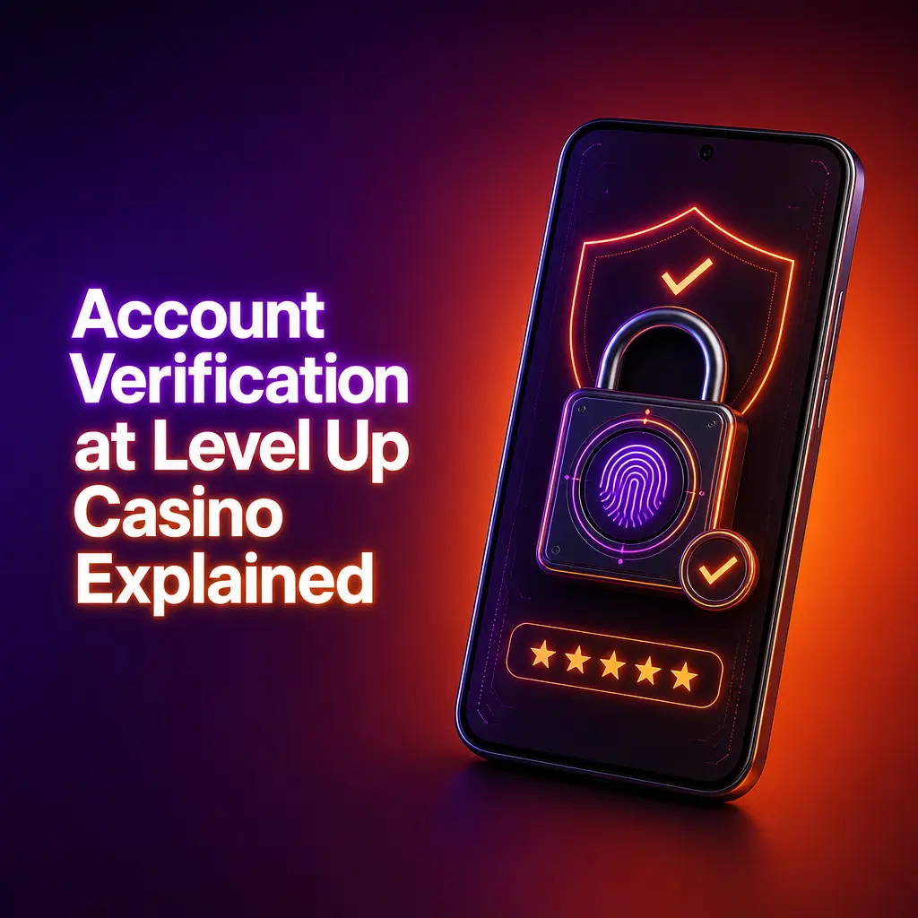 Screenshot of Level Up Casino's account verification steps for Australian players, including ID, address, and payment checks.