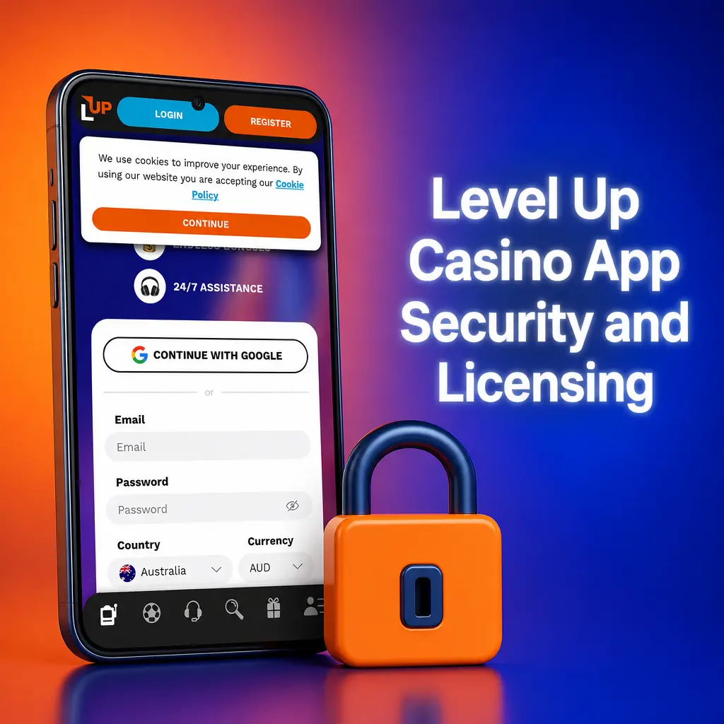 Level Up Casino app security: Curaçao licence, SSL encryption, and independently tested RNGs for fair slot and table game outcomes.